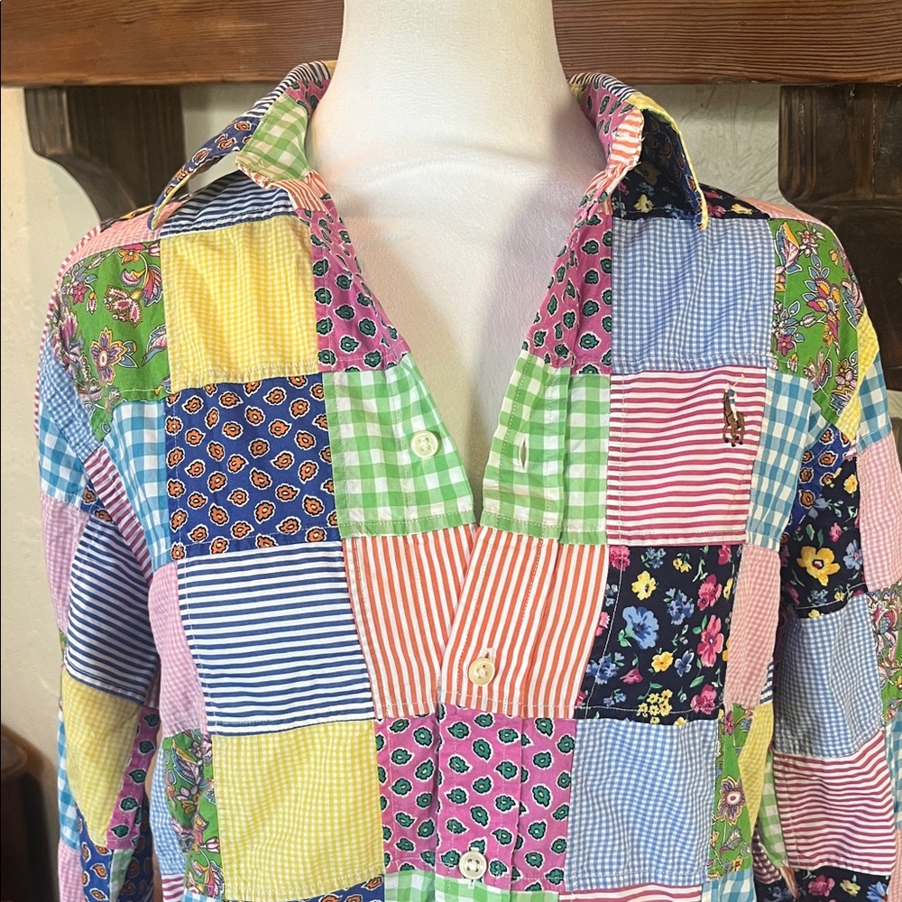 Ralph Lauren Multicolor Patchwork Button Down Shi… - image 3